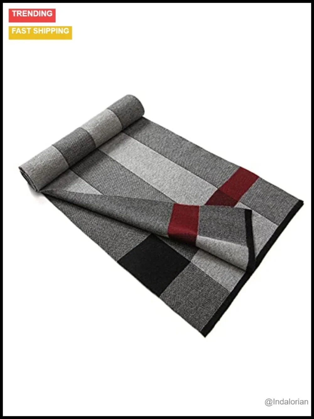 Merino Wool Tartan Plaid Lightweight Winter Scarf, Gift Box